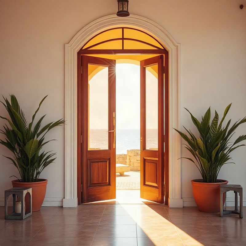 Open glass entrance to a coastal Kenyan office, welcoming and professional